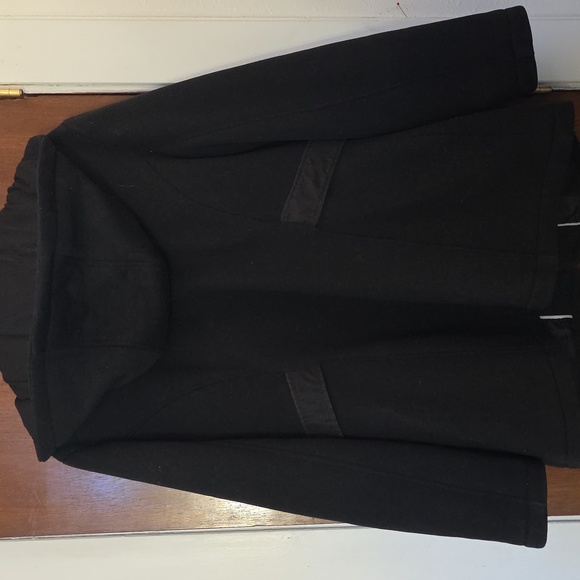 LIZ CLAIBORNE Women's Black Coat w Removable Hood - Picture 4 of 8